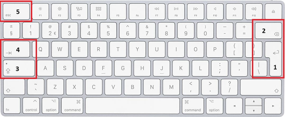 Mac-toetsenbord met Enter en andere toetsen